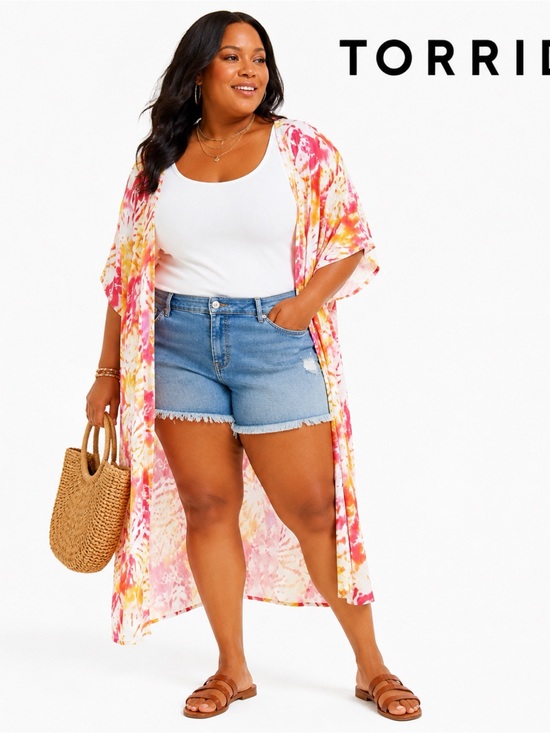 torrid Tops - TORRID Tie Dye Maxi Kimono Top